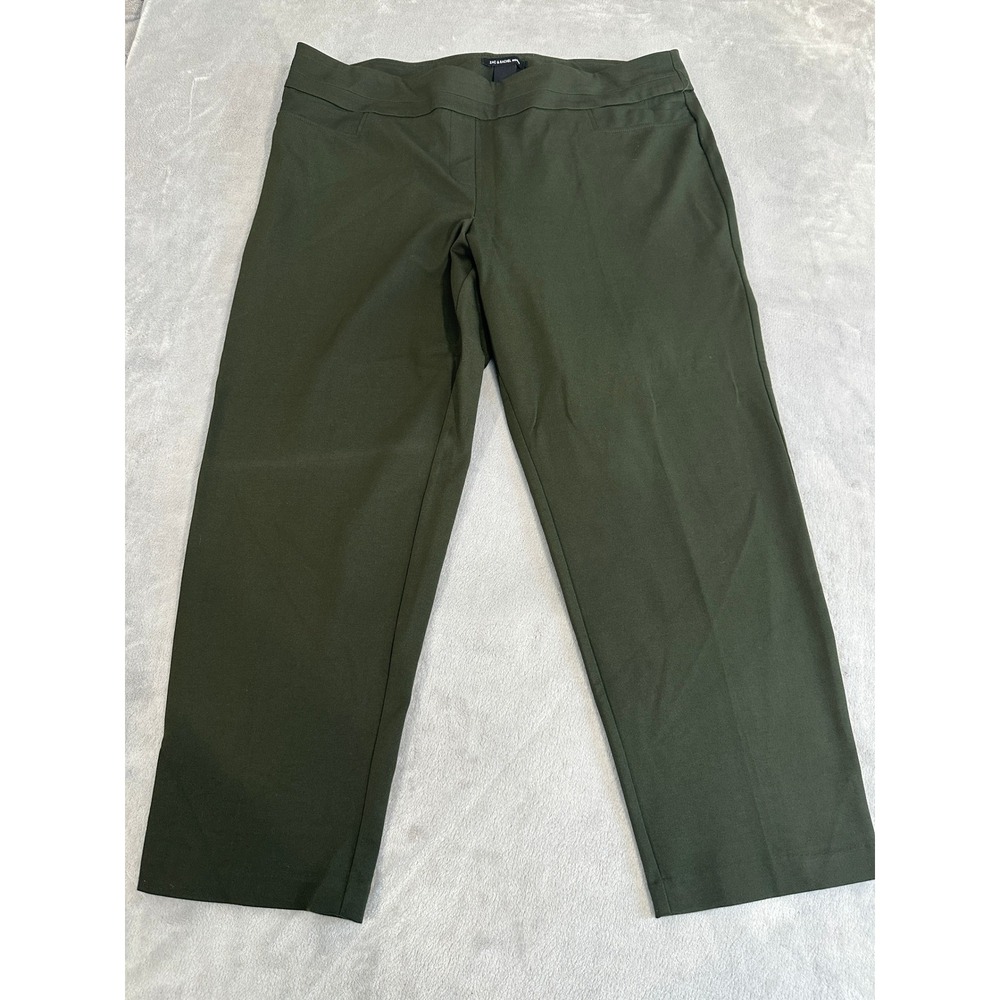 Zac & Rachel Woman Olive Green Pull On Dress Pants Plus Size 3X Millennium Strch